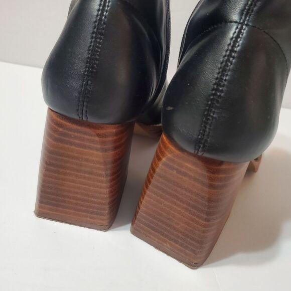 ASOS DESIGN Wide Fit Ratio Square Toe Sock Boots in Black Size 8 - Picture 3 of 14